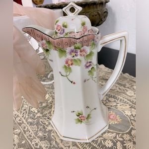 Antique hand painted Chocolate Pot marked Japan